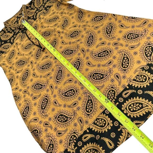 Paisley Print Cotton Band Collar Tapered Tunic Women’s Size Small - Picture 5 of 8
